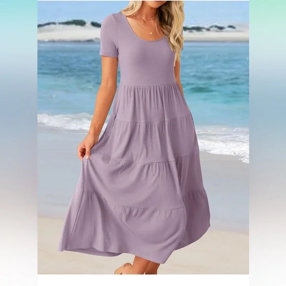 long flowy formal dresses Chiffon Long Prom Dress With Pockets And Flowy Skirt